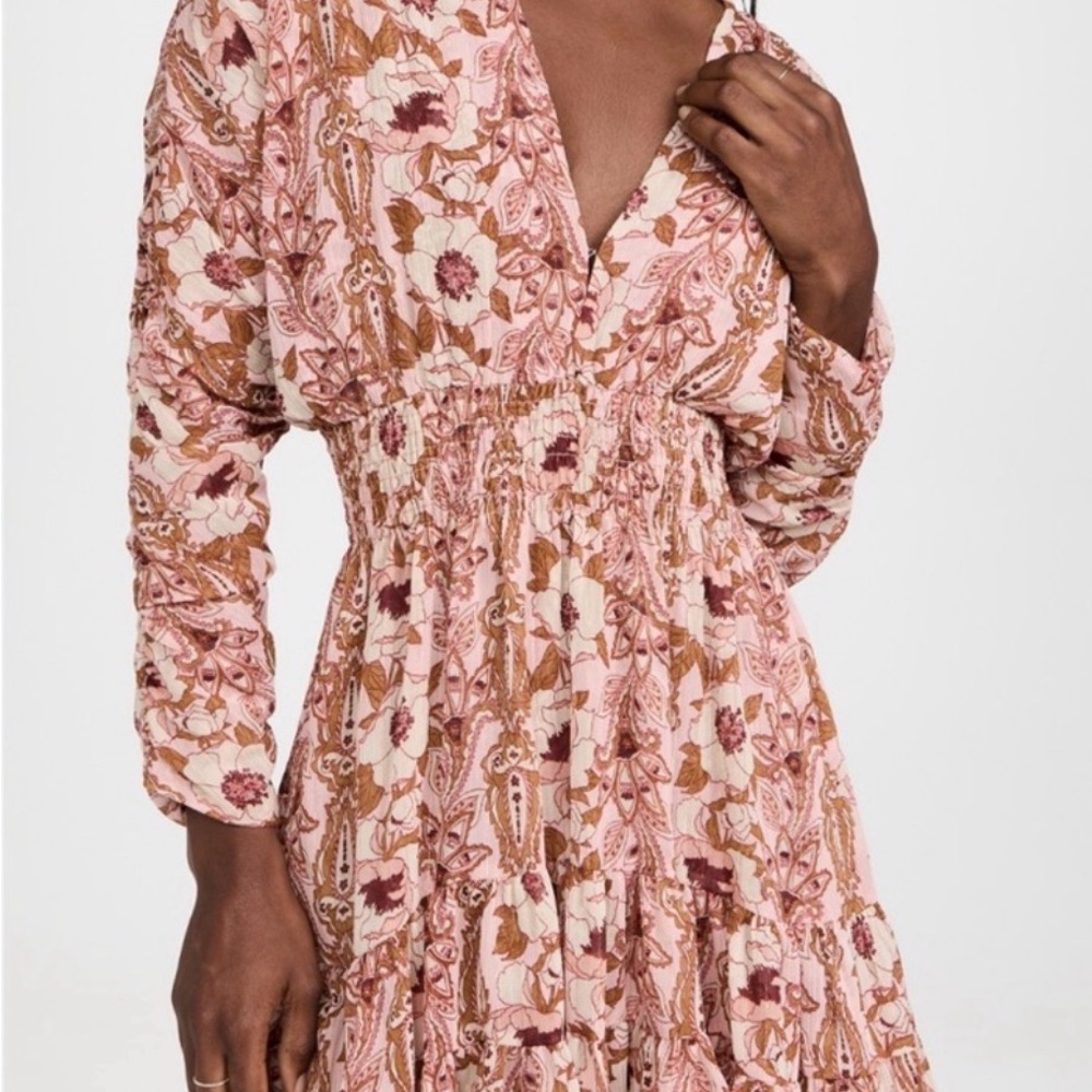 MISA Los Angeles Chiara San Lorenzo Flora Pink, Red, Gold Brown Women's Dress M